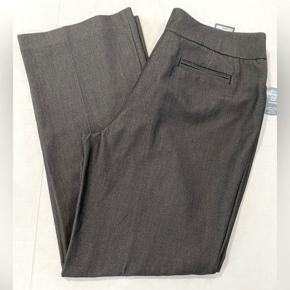 Passports Gray Charcoal Straight Leg Stretch Dress Trousers Pants Size 12 - Picture 8 of 12
